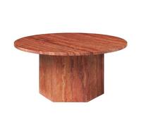 GUBI Epic Coffee Table Round Ø80 Burnt Red Travertine