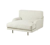 GUBI Flaneur Armchair Upholstered In Indian Scap 15 With Legs In Antique Brass