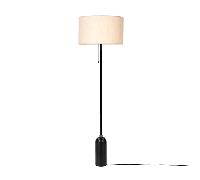 GUBI Gravity Floor Lamp Blackened Steel and Canvas Shade Large