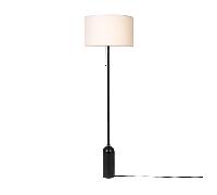 GUBI Gravity Floor Lamp Blackened Steel and White Shade Large