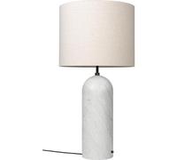 GUBI - Gravity XL Floor Lamp Low, White Marble / Canvas - Canvas