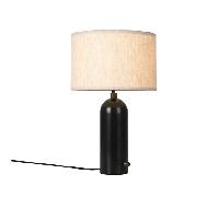 GUBI Gravity Table Lamp Blackened Steel and Canvas Shade Small