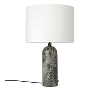 GUBI Gravity L table lamp grey marble + white shade