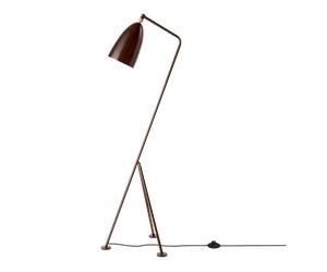GUBI Grossman Collection Gräshoppa Floor Lamp Glossy Walnut Brown