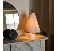 Gubi Hornbæk LED table lamp, beige/yellow, canvas