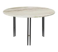 GUBI IOI coffee table Rippled beige-black stand Ø70 cm