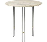 GUBI IOI coffee table Ø50 cm Chrome-brass-rippled beige