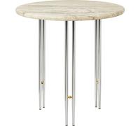 GUBI IOI coffee table Ø50 cm Chrome-brass-rippled beige