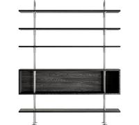 Gubi Keen 160 Shelving System 4 Shelves & Box Stainless Steel/Ash Veneer