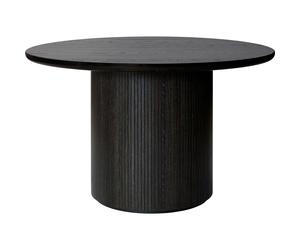 GUBI - Moon Dining Table Round Ø150 H73, Brown Black Oak Veneer - Black