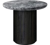 GUBI - Moon Lounge Table Round Ø60 x H55 cm, Brown Black / Grey Marble - Grey Marble