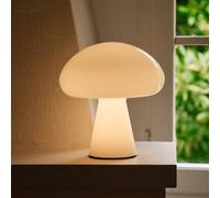 Gubi Obello LED rechargeable table lamp, pearl white, IP44, glass