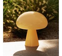 Gubi Obello LED rechargeable table lamp, soft yellow, IP44, glass