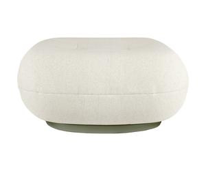 GUBI - Pacha Outdoor Ottoman, Limonta Lorkey 40, Moss Green Base - White
