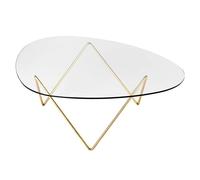 GUBI - Pedrera Coffee Table, Brass Semi Matte - Clear