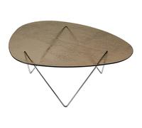 GUBI - Pedrera Coffee Table Textured Glass, Bronze / Chrome - Bronze