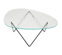 GUBI - Pedrera Coffee Table Textured Glass, Clear / Black - Clear