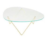 GUBI - Pedrera Coffee Table Textured Glass, Clear / Brass - Clear