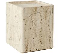 GUBI Pietra side table 33x33x40 cm Neutral white travertine
