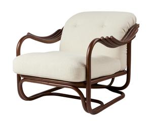Gubi Poltrone Tria Armchair Dark Rattan/Bouclé 001