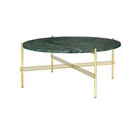 GUBI - TS Coffee Table 80 cm, Brass / Green Guatemala marble - Green