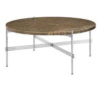 GUBI - TS Coffee Table 80 cm, Polished Steel / Brown Emperador marble - Brown