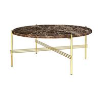 GUBI TS Coffee Table Round Ø80 Brass/ Brown Emperador Marble
