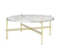 GUBI TS Coffee Table Round Ø80 Brass/ White Carrara Marble