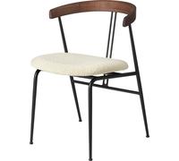 GUBI - Violin Dining Chair, Oiled Walnut / Karakorum 001 - Karakorum 001
