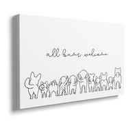 GUBIYU Funny Bathroom Wall Art Framed Canvas Entryway Wall Art Print of Dog Butts Black and White Dog Posters Dog Line Art All Bums Welcome Typograph Prints Minimalist Animal Wall Art Bathroom 12"x16"