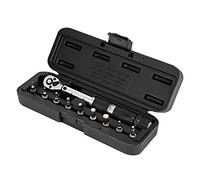 Gucagle 1/4 Torsion Square Wrench Ratchet Window Type 2 14NM for Sleeve Quick Drop Button Design Ergonomic Handle with Torsion Display Window and 8 Hex Screwdriver Bits