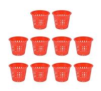 Gucagle 10PCS Planting Basket Plant Cultivation Basket Plastic Hydroponic Planting Mesh Cup for Garden Hydroponic System Indoor Outdoor Gardening Red 8.3 x 6.5 x 5.5 cm