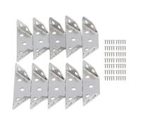 Gucagle 10pcs Stainless Steel Multifunction Triangle Corner Brace Multi Angle Joint Fastener Shelf Support Connector Bracket with 70 Screws Heavy Duty Sturdy Resistant for Shelves