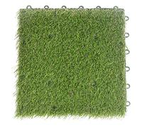 Gucagle 3cm Turf Plastic Grass Bottom Waterproof Grass Board Splice Board Lawn Artificial Rug Durable Eco Friendly Synthetic Grass Mat for Balcony Garden Decoration PP PE Material 446g 9