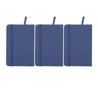 Gucagle 3Pcs PU A6 Business Notepad Hardcover Strap Notebook Diary Stationery Office School Supplies Premium Quality Artificial PU Leather Portable Compact Size 14 x 9cm 5.5 x 3.5in for (Blue)