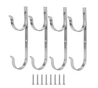 Gucagle Aluminum Alloy Hook Clothes Towel Hanger Organizer Premium Durable Rustproof Bathroom Swimming Pool Accessories Silver 4 Pack