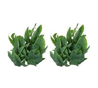 Gucagle Artificial Reptile Plants Lifelike Plastic Vines with Suction Cups for Fish Tank Decorations Reptile Terrariums and Aquariums 2PCS Green Plastic Leaves (sweet potato leaves)