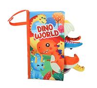 Gucagle Baby Animal Tail Book 3D Educational Interactive Soft Touch Feel Crinkle Cloth Sensory Book for Infants Toddlers Early Learning Development Polyester Material (Dinosaur)