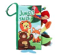 Gucagle Baby Animal Tail Book 3D Educational Interactive Soft Touch Feel Crinkle Cloth Sensory Book for Infants Toddlers Early Learning Development Polyester Material (Forest)