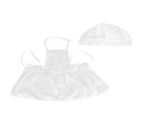 Gucagle Baby Chef Apron Hat Set Adorable Soft Comfortable Photography Prop Outfit for Newborn Infant Toddler Birthday Party Cooking Costume (Female L)