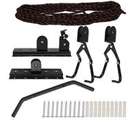 Gucagle Bike Ceiling Hanger Lift Cargo Storage Wall Mount Hook Roof Hoist Pulley Rack Space Saving Garage Organizer for Bikes Kayaks Ladders Heavy Duty Steel ABS Rubber Nylon Rope