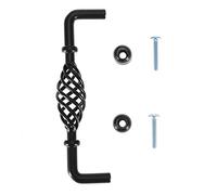 Gucagle Cabinet Handle Matt Black Iron Birdcage Solid Durable Furniture Door Accessory for Cabinets Closets Armoire with Accurate Hole Distance 96mm 128mm (3001-128)