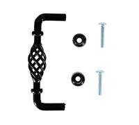 Gucagle Cabinet Handle Matt Black Iron Birdcage Solid Durable Furniture Door Accessory for Cabinets Closets Armoire with Accurate Hole Distance 96mm 128mm (3001-96)