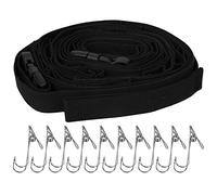 Gucagle Camping Hanging Cord Adjustable Storage Strap with Clips 19Pcs Loops Heavy Duty Polyester Rope Stainless Steel Clips for Camping Hiking Travel Emergency Survival 650cm Length
