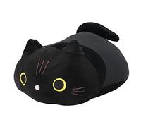 Gucagle Cartoon Black Cat Pillow Toy Round Eyes Cute Expression Stuffed Animal Doll Toy for Home Decoration
