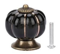 Gucagle Ceramic Pumpkin Knobs European Style Handle Pull Lovely Sturdy Durable Cabinet Drawer Furniture Knob for Kids Room Cabinet Bathroom Ceramic Zinc Alloy 35mm 1.38in 2.3oz (Black)