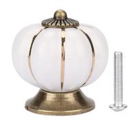 Gucagle Ceramic Pumpkin Knobs European Style Handle Pull Lovely Sturdy Durable Cabinet Drawer Furniture Knob for Kids Room Cabinet Bathroom Ceramic Zinc Alloy 35mm 1.38in 2.3oz (White)