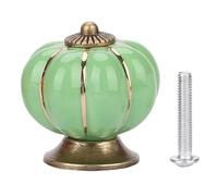 Gucagle Ceramic Pumpkin Knobs European Style Handle Pull Lovely Sturdy Durable Cabinet Drawer Furniture Knob for Kids Room Cabinet Bathroom Ceramic Zinc Alloy 35mm 1.38in 2.3oz (Green)