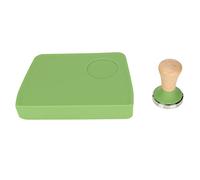 Gucagle Coffee Tamper Mat with Tamper Slot Premium Silicone Tamping Pad Oil Proof Coffee Kit for Espresso Coffee Brewing Beech Wood Handle 207x145x40mm (58mm / 2.28in Tamper)