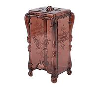 Gucagle Cotton Pad Holder Storage Box Butterfly Rose Flower Design Large Capacity Makeup Organizer for Bathroom Vanity ABS Material (Transparent Coffee)